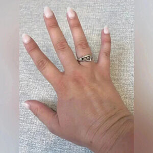 Vintage sterling silver hook and eye ring